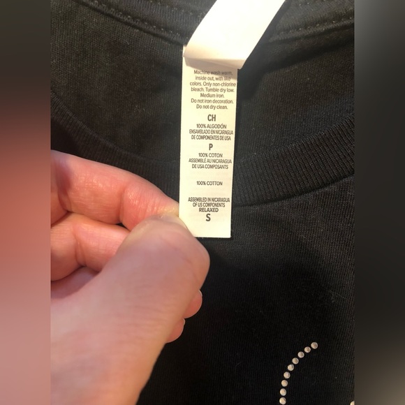 Black w/ jewel “Bride’s Crew” scoop-neck short sleeve T-shirt (size S) - Picture 5 of 6